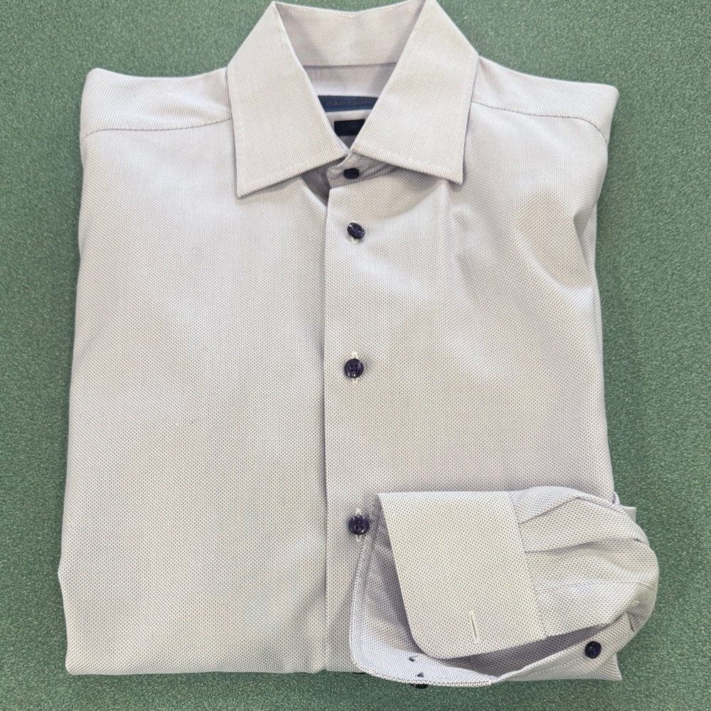 David Donahue Light Gray Dress Shirt